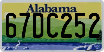 AL license plate 67DC252