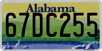 AL license plate 67DC255