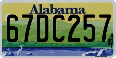 AL license plate 67DC257
