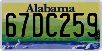 AL license plate 67DC259