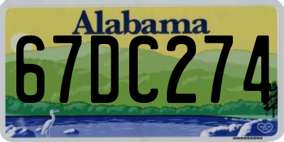 AL license plate 67DC274
