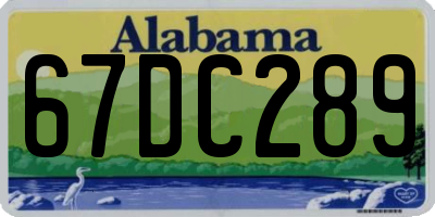 AL license plate 67DC289