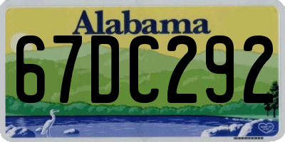 AL license plate 67DC292