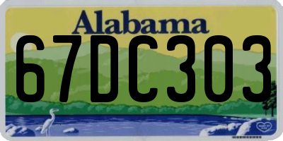 AL license plate 67DC303