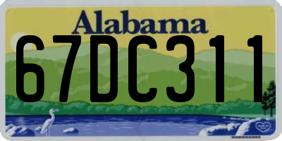 AL license plate 67DC311