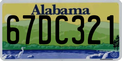 AL license plate 67DC321