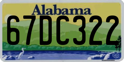 AL license plate 67DC322