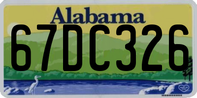 AL license plate 67DC326