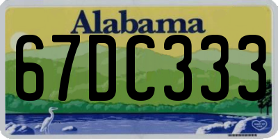 AL license plate 67DC333