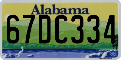 AL license plate 67DC334