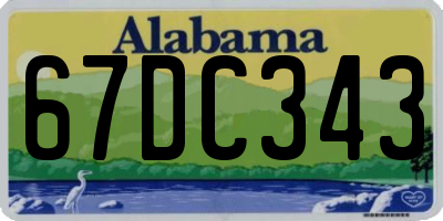 AL license plate 67DC343