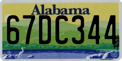 AL license plate 67DC344