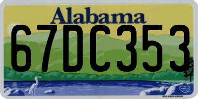 AL license plate 67DC353
