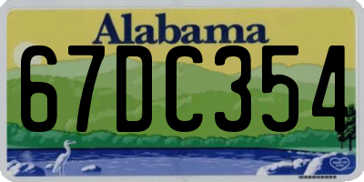 AL license plate 67DC354