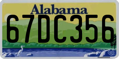 AL license plate 67DC356