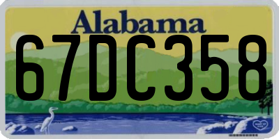 AL license plate 67DC358