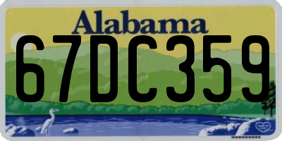 AL license plate 67DC359