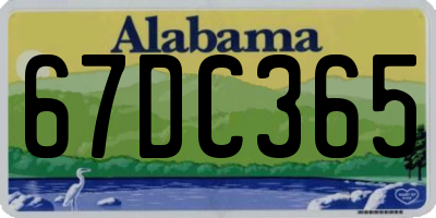 AL license plate 67DC365