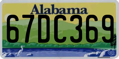 AL license plate 67DC369
