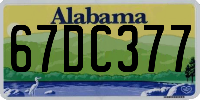 AL license plate 67DC377