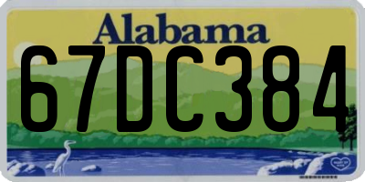 AL license plate 67DC384