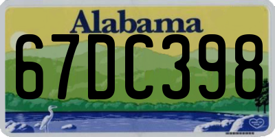 AL license plate 67DC398