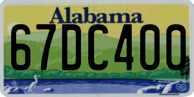 AL license plate 67DC400