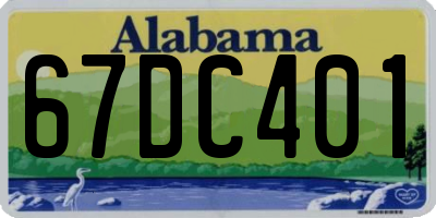 AL license plate 67DC401