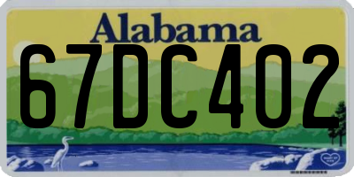 AL license plate 67DC402