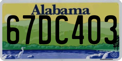 AL license plate 67DC403
