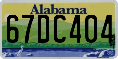 AL license plate 67DC404