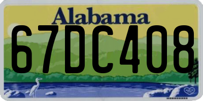 AL license plate 67DC408