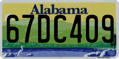 AL license plate 67DC409
