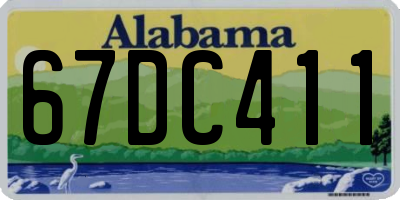 AL license plate 67DC411