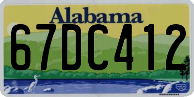 AL license plate 67DC412