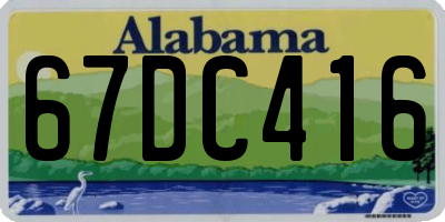 AL license plate 67DC416