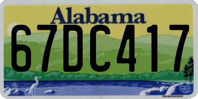 AL license plate 67DC417