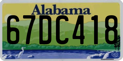 AL license plate 67DC418