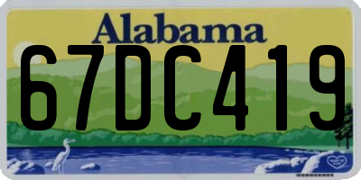 AL license plate 67DC419
