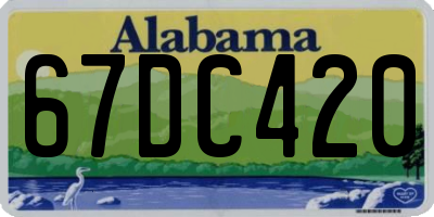 AL license plate 67DC420