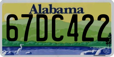 AL license plate 67DC422
