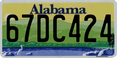 AL license plate 67DC424