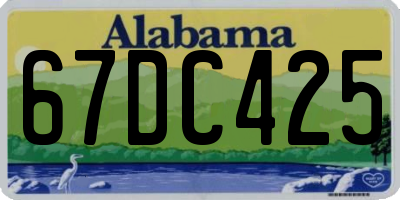 AL license plate 67DC425