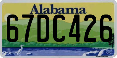 AL license plate 67DC426