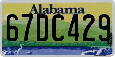 AL license plate 67DC429