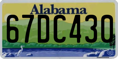 AL license plate 67DC430