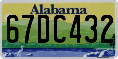 AL license plate 67DC432