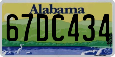 AL license plate 67DC434