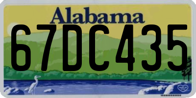 AL license plate 67DC435