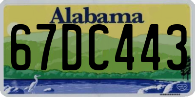 AL license plate 67DC443